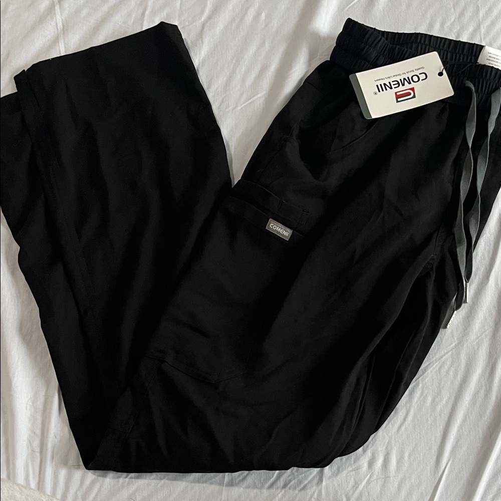 Comenii black scrub pants women